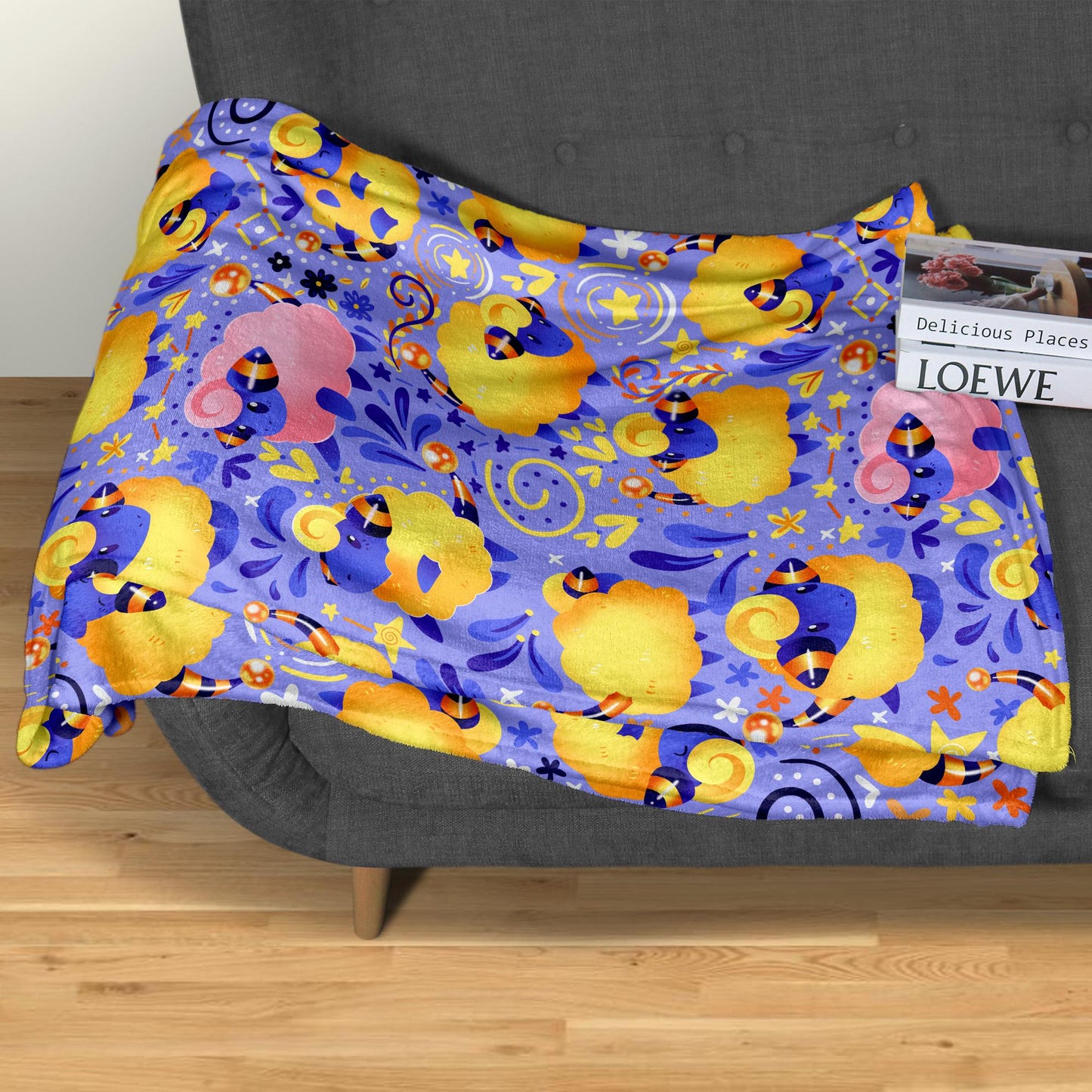 Mareep Fleece Blanket Home Decor Throw Blanket Bedroom Decor Baby Blanket Cute Cotton Blanket Mareep Blanket Gifts