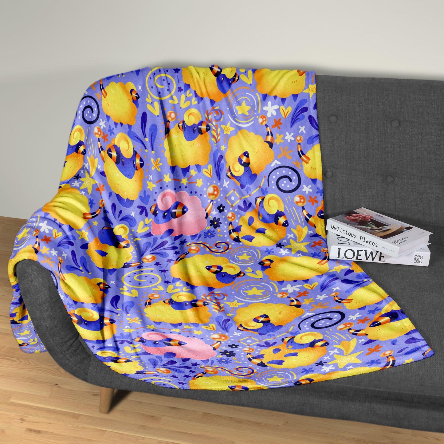 Mareep Fleece Blanket Home Decor Throw Blanket Bedroom Decor Baby Blanket Cute Cotton Blanket Mareep Blanket Gifts
