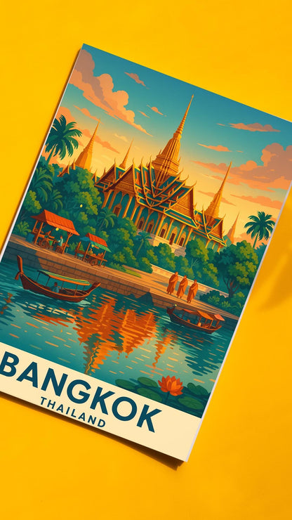 Bangkok Travel Poster, Thailand Wall Art, Bangkok Print, Wedding Gift, Birthday Present, Travel Print, Bangkok Wall Art, Travel Decor