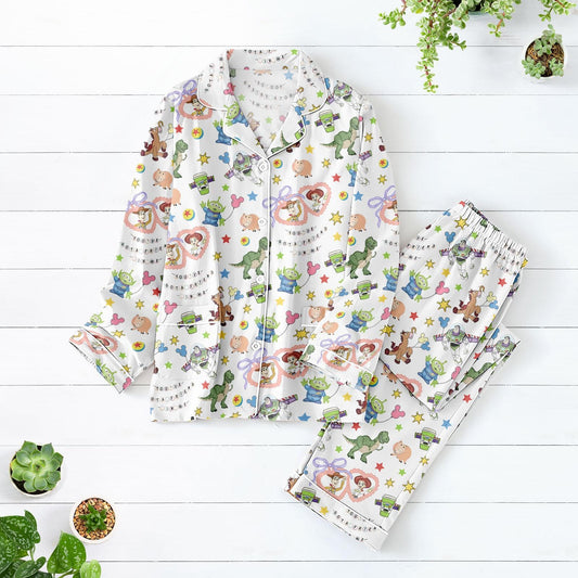 Toy Story Pajamas Set for Women, Cute Pixar Character Sleepwear, Buzz Woody Alien Nightwear, Pajamas For Her