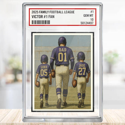 Custom Baltimore Football Acrylic Block Gift for Daddy, Personalized Sports Trading Card with Kids' Names, Dad Sports, Baltimore Team Plaque