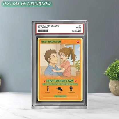 Personalized Anime Acrylic Block For Dad - Father's Day 2025 Gift, Custom Trading Card Style Photo Gift From Kids Or Wife, Best Gift For Dad