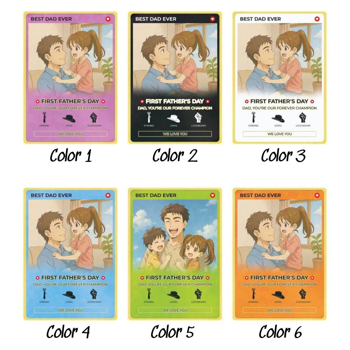 Personalized Anime Acrylic Block For Dad - Father's Day 2025 Gift, Custom Trading Card Style Photo Gift From Kids Or Wife, Best Gift For Dad