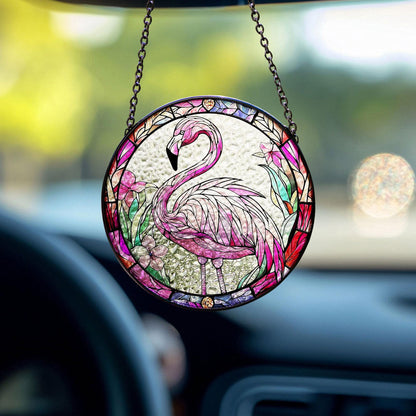 Flamingo Glass Suncatcher, Flamingo Lover Gifts, Housewarming Gift, Tropical Home Decor, Bird Lovers Gifts, Flamingo Ornament, Garden Decor