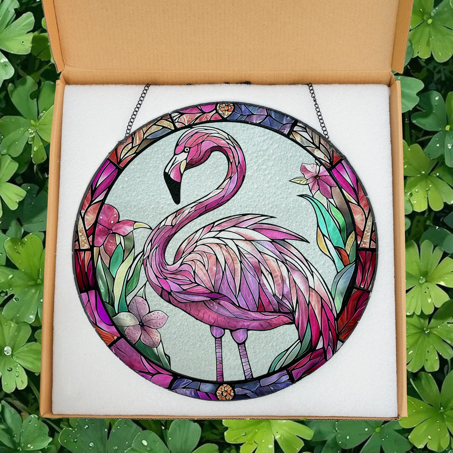 Flamingo Glass Suncatcher, Flamingo Lover Gifts, Housewarming Gift, Tropical Home Decor, Bird Lovers Gifts, Flamingo Ornament, Garden Decor