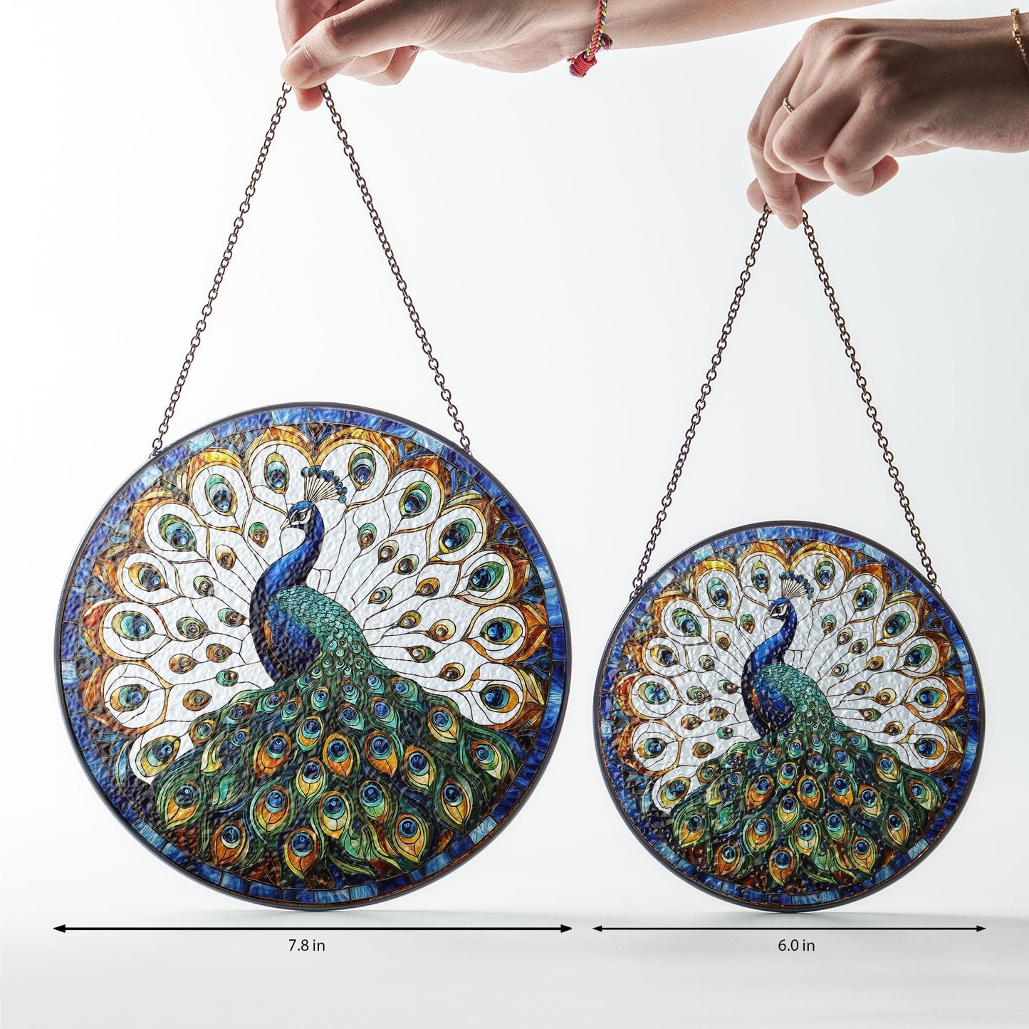 Peacock Stained GLASS Sun catcher, Peacock Sun catcher Ornament, Thanksgiving Gift, Housewarming Gift, Peacock Lover Gift, Bird Feeder Gift