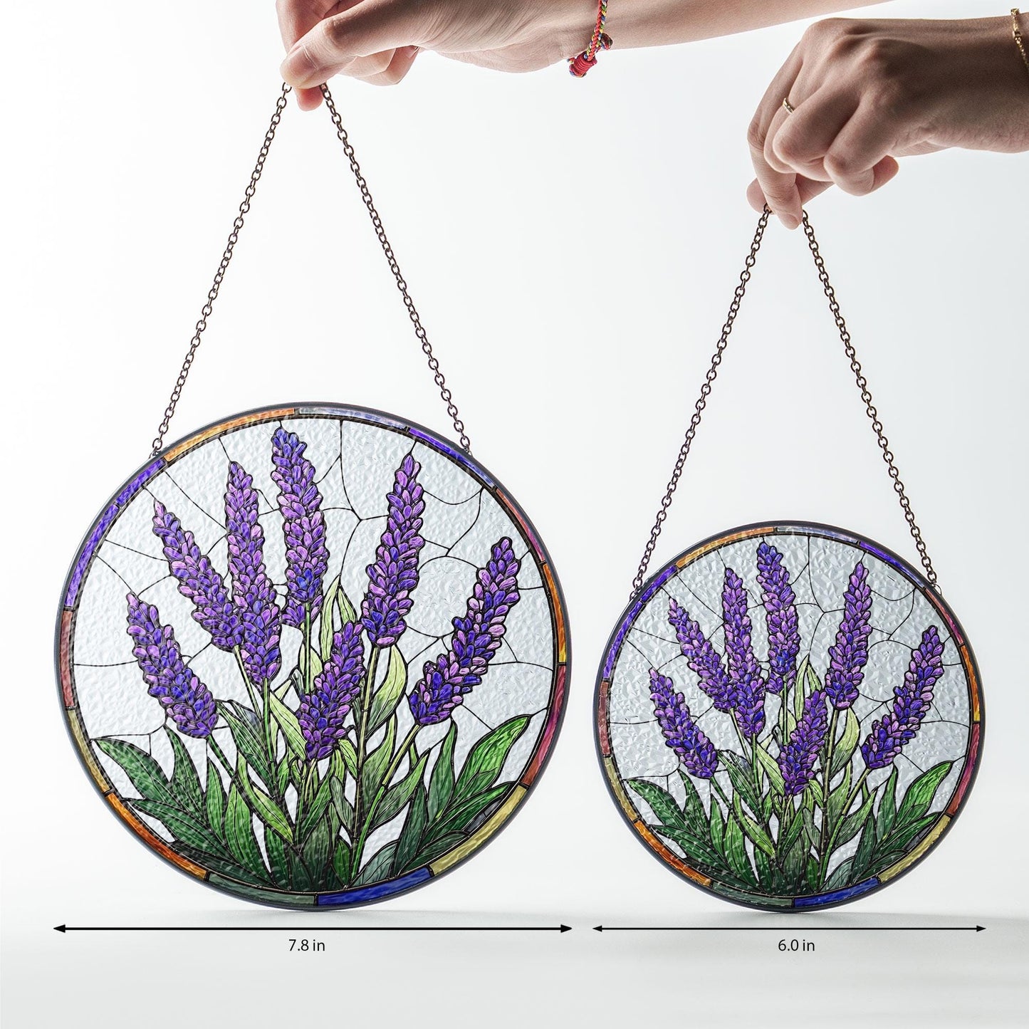 Lavender Flower Stained Glass Suncatcher, Purple Stained Glass Decor, Lavender Flower Lover Gift, Gift For Garden Lover, Nature Lovers Gift