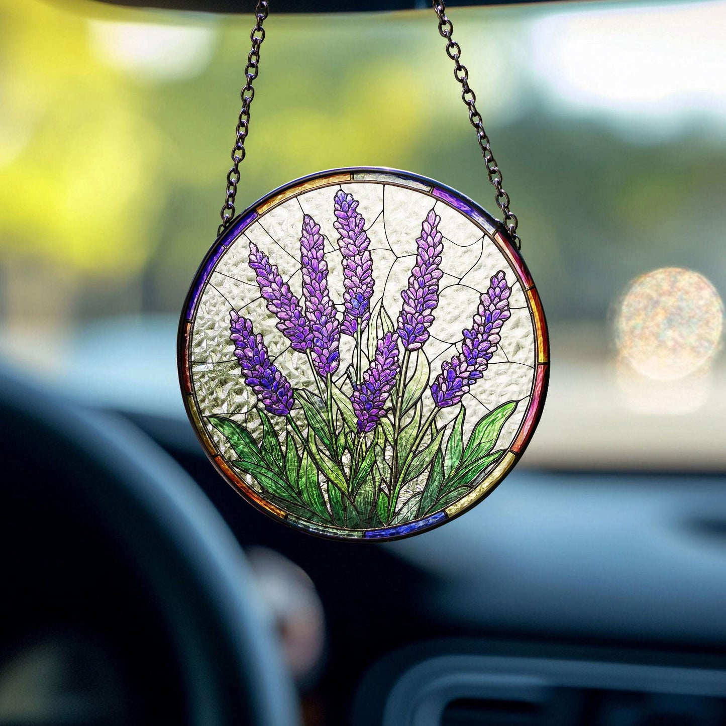 Lavender Flower Stained Glass Suncatcher, Purple Stained Glass Decor, Lavender Flower Lover Gift, Gift For Garden Lover, Nature Lovers Gift