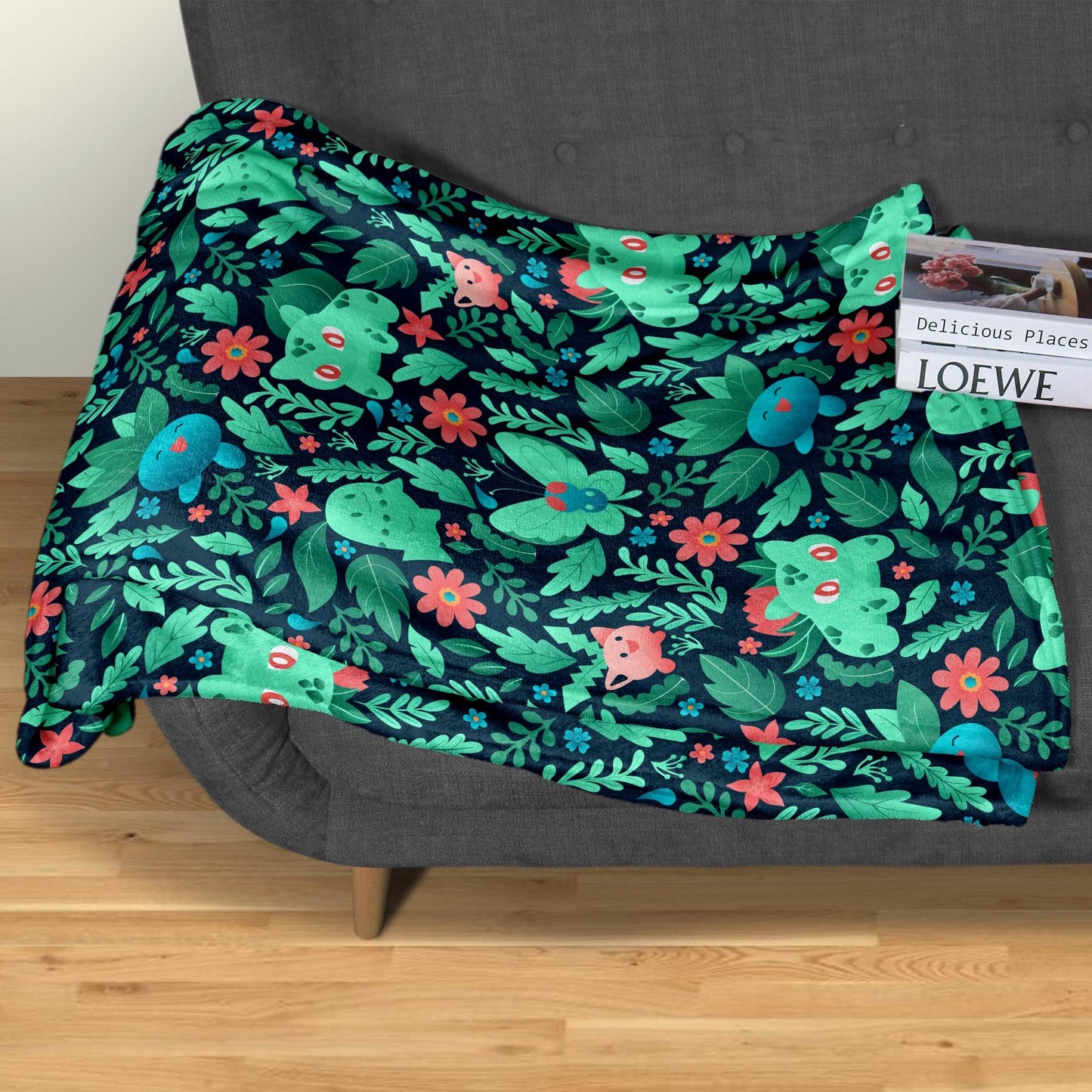 Bulbasaur Fleece Blanket Home Decor Oddish Blanket Throw Blanket Cute Baby Blanket Bulbasaur Blanket Gifts