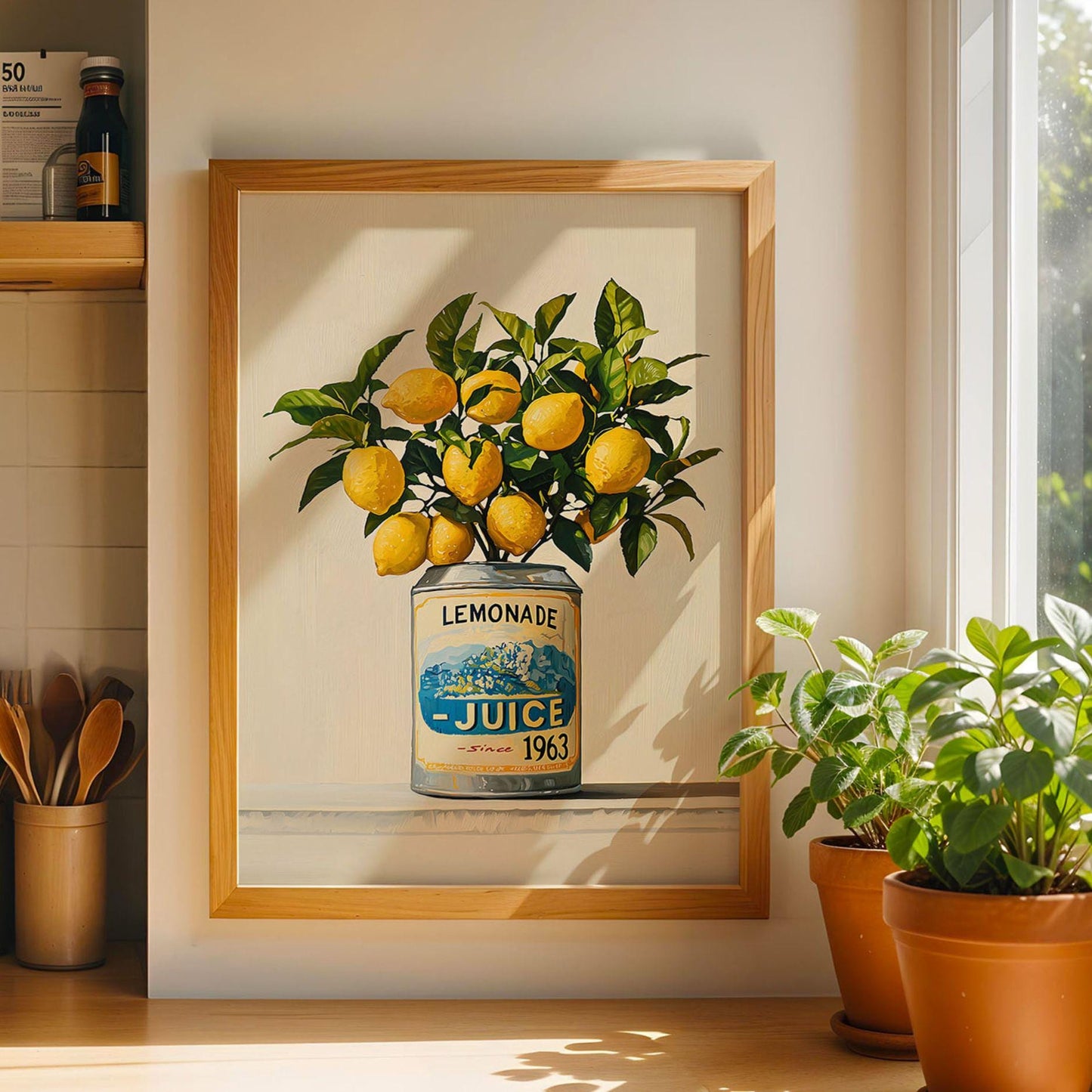 Lemonade Juice Tree Wall Art Botanical Kitchen Print Lemon Poster Dining Room Fruit Art Country Farmhouse Oil Painting Wall Art Poster Gift