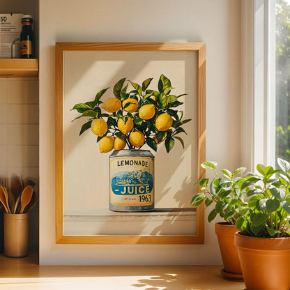 Lemonade Juice Tree Wall Art Botanical Kitchen Print Lemon Poster Dining Room Fruit Art Country Farmhouse Oil Painting Wall Art Poster Gift