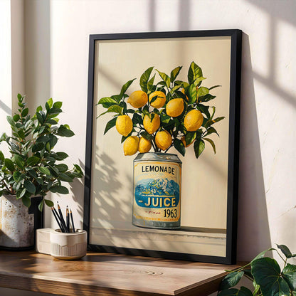 Lemonade Juice Tree Wall Art Botanical Kitchen Print Lemon Poster Dining Room Fruit Art Country Farmhouse Oil Painting Wall Art Poster Gift