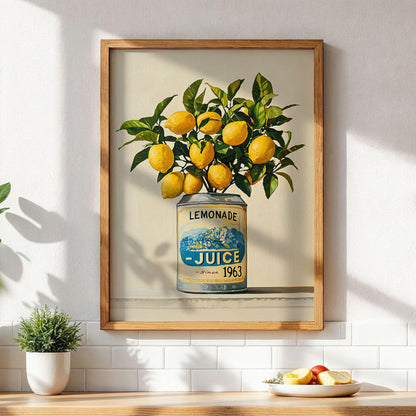 Lemonade Juice Tree Wall Art Botanical Kitchen Print Lemon Poster Dining Room Fruit Art Country Farmhouse Oil Painting Wall Art Poster Gift