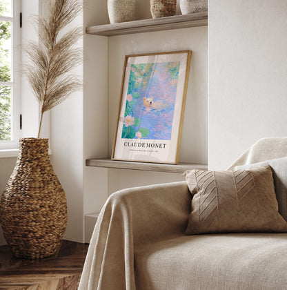 Monet Style Polar Bear Print: French Floral Wall Art