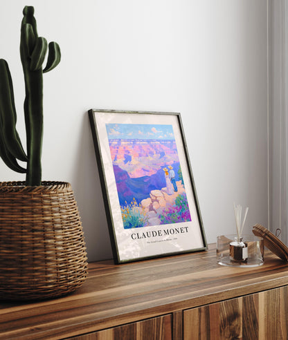 Grand Canyon Print: Claude Monet Style, Hiking Wall Art