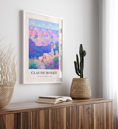 Grand Canyon Print: Claude Monet Style, Hiking Wall Art