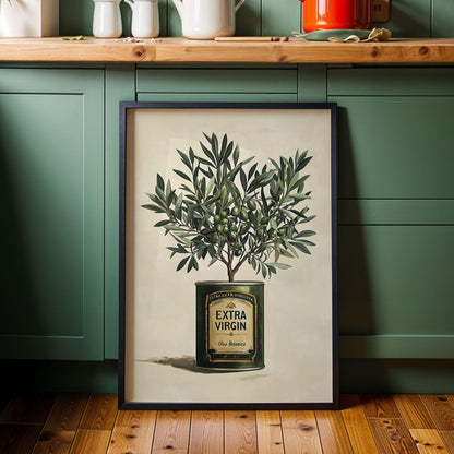 Olive Tree Kitchen Wall Art Extra Virgin Olive Oil Poster Rustic Greenery Dining Room Print Country Kitchen Oil Painting Wall Art Poster