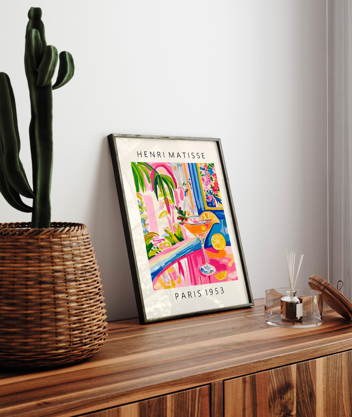 Aperol Spritz Matisse Style Print: Pink Dopamine Cocktail Wall Art