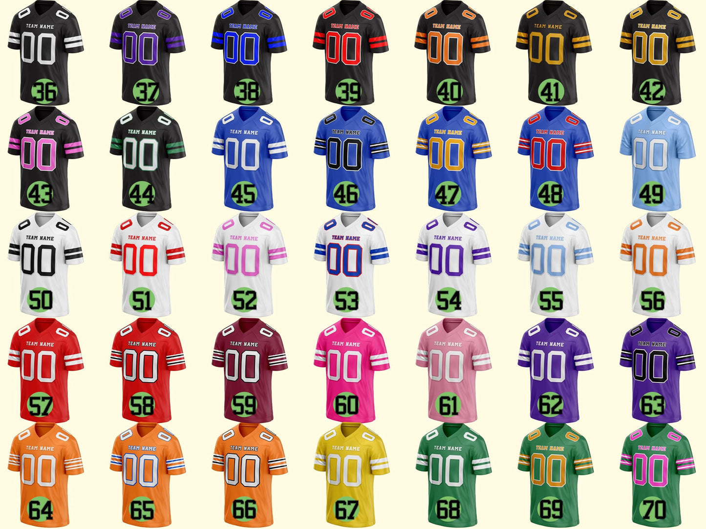Personalized Football Jersey, Custom Football Jerseys for Any Color, Customized Name & Team Number Football shirt, Sports Uniform Fans Gifts