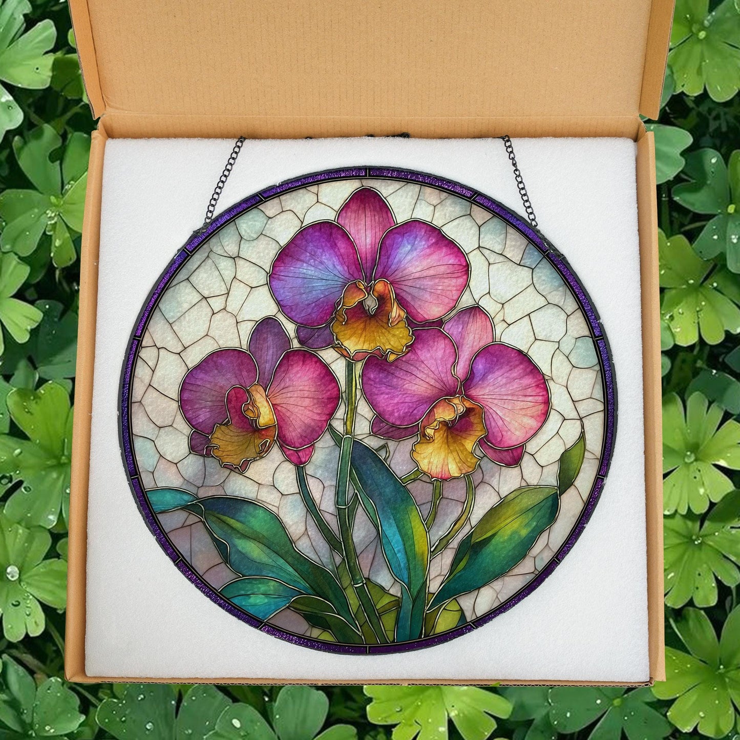 Orchid Flower Suncatcher, Floral Sun Catcher, Botanical Home Decor, Unique Gift for Nature Lovers, Flower Suncatcher
