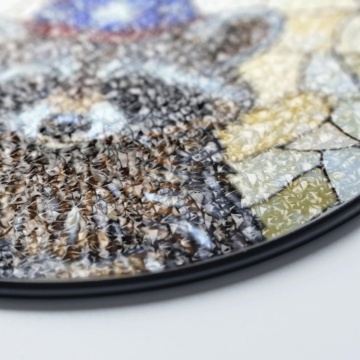Patriotic raccoon mosaic art stained glass suncatcher window decor Fourth of July gift for wildlife lover