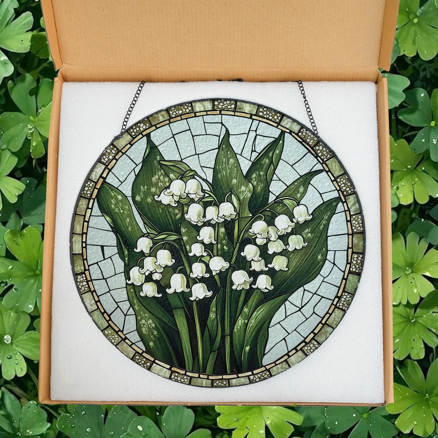 Lily Of Valley Flowers Stained Glass Suncatcher, Lily Suncatcher, Garden Decoration, Grandma gift, Gift For Her, Gift For Lily Of Valley