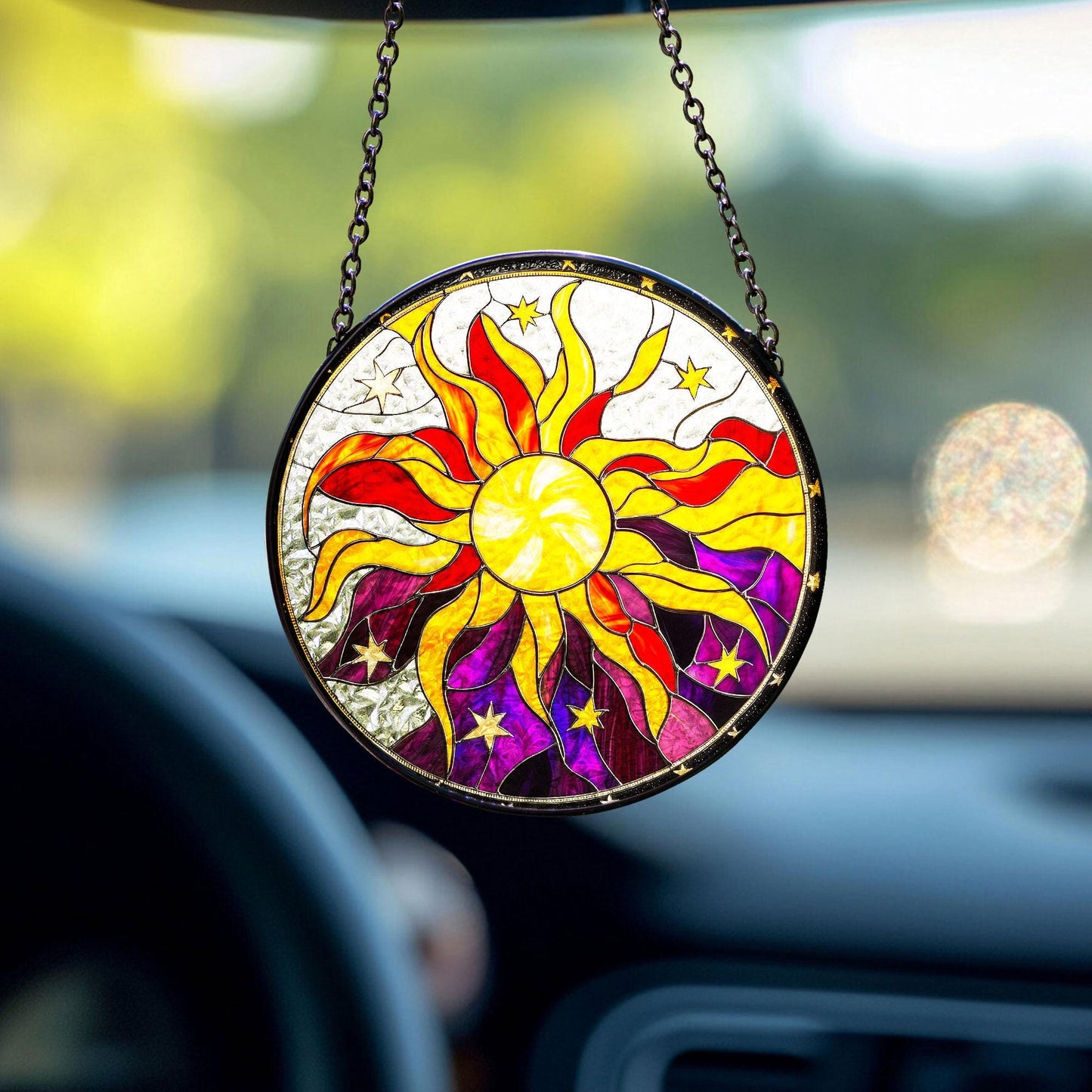 Sun Glass Suncatcher, Sun Suncatcher Ornament, Whimsical Spiral Sun, Sun Art, Sun Set Lover Gift, Sun Home Decor, New Home Decor, mom gift