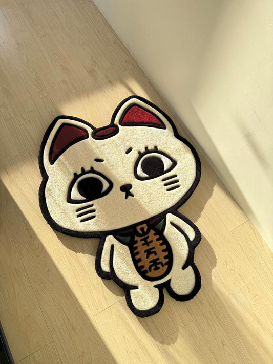 Turbo Granny Tufted Rug: Dan Da Dan Anime, Lucky Cat Carpet