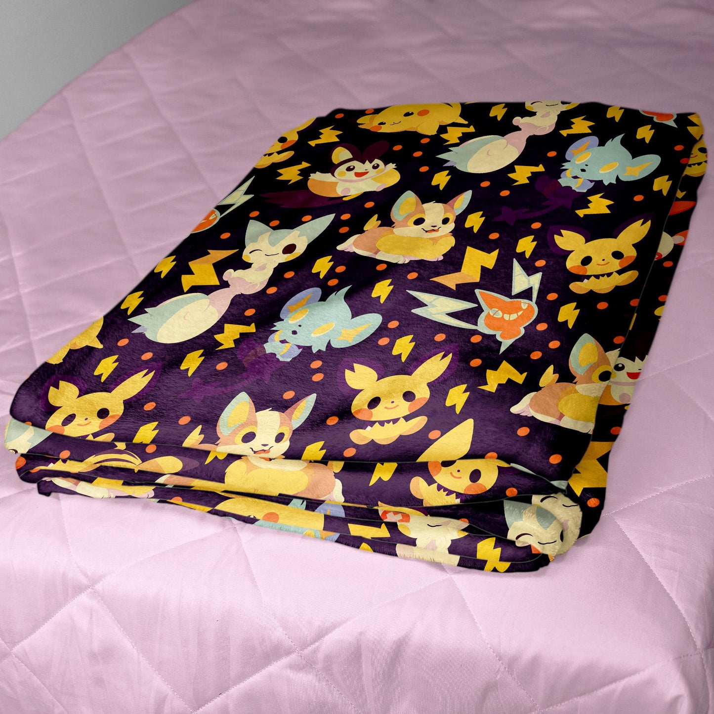 Pikachu Fleece Blanket Home Decor Pachirisu Blanket Throw Blanket Cute Chibi Baby Blanket Pikachu Blanket Gifts