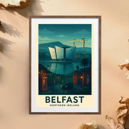 Belfast Ireland Artwork Print, Northern Ireland Wall Art Travel Decor, Britain and Ireland Map Poster Wedding & Birthday Gift For Home