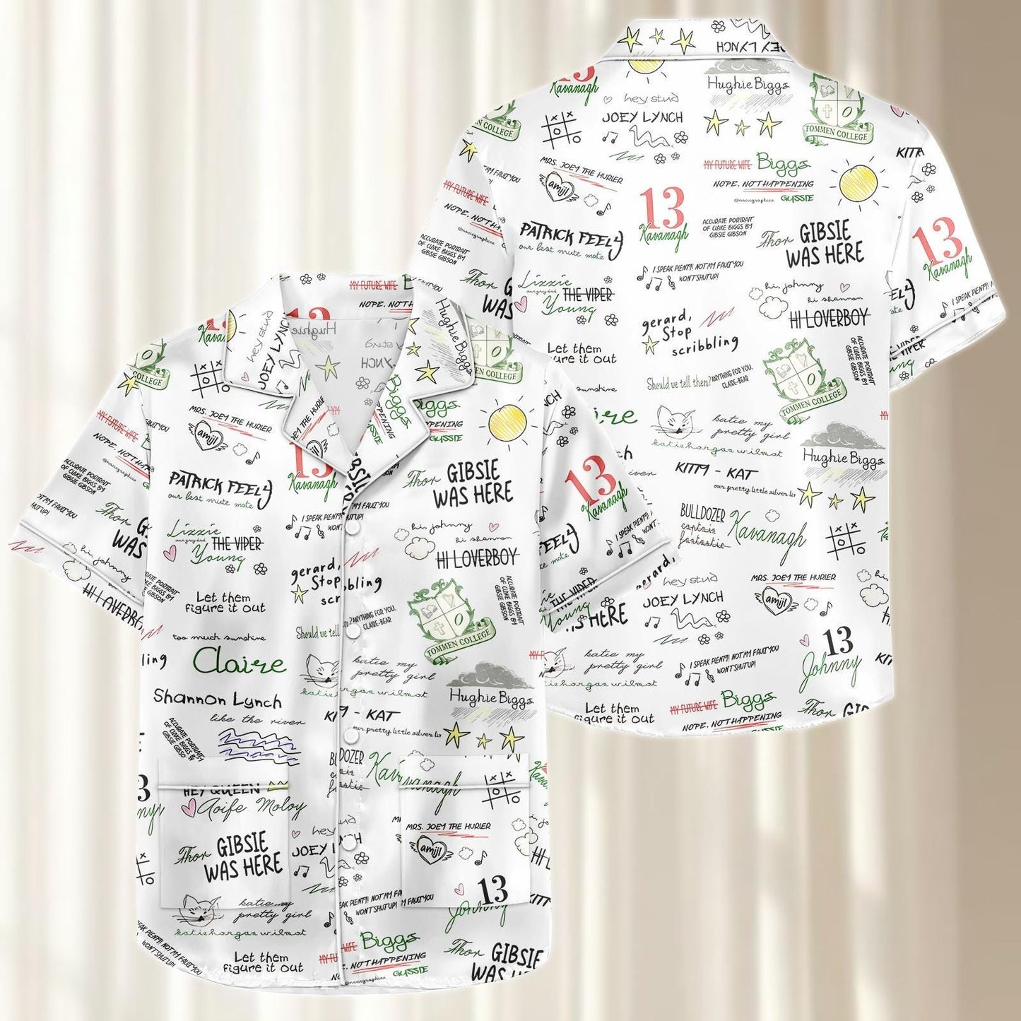 Boys Of Tommen Satin Pajamas Short Set, Rugby Team Women Pajams, Tommen College Shirt, Romance Book Matching Pjs, Funny Gift For Her