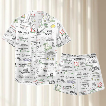 Boys Of Tommen Satin Pajamas Short Set, Rugby Team Women Pajams, Tommen College Shirt, Romance Book Matching Pjs, Funny Gift For Her