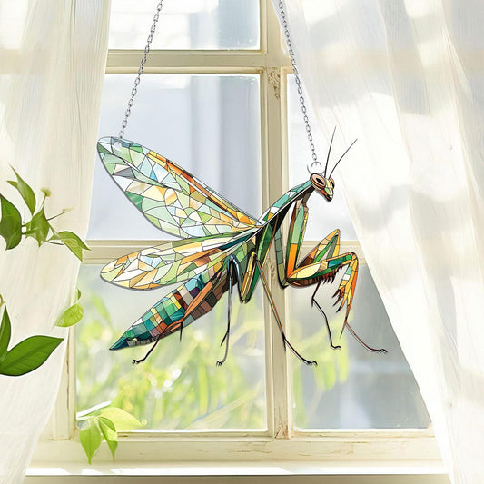 Praying Mantis Acrylic Window Hanging, Mantis Ornament, Mantis Lover Decor, Insect Gift, Yard Decor, Animal Lover Decor, Insect Decor Gift