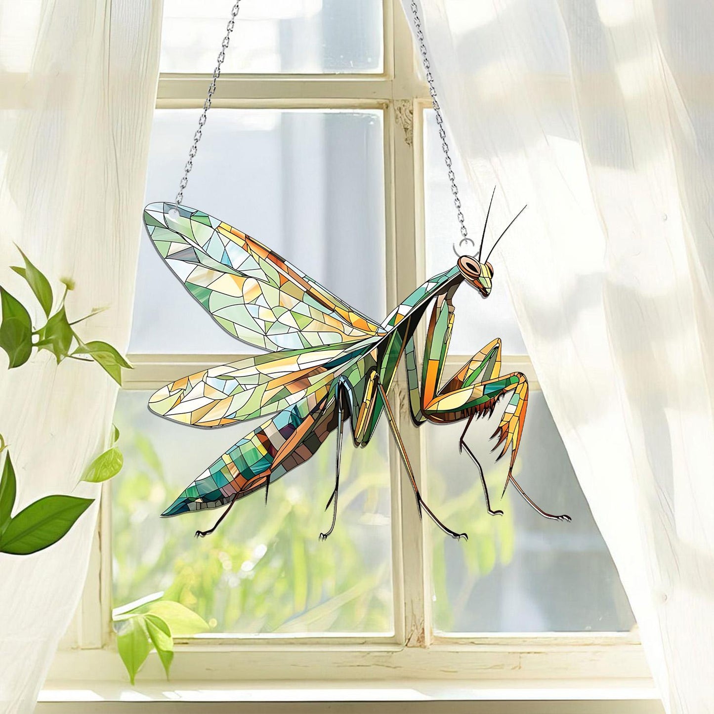 Praying Mantis Acrylic Window Hanging, Mantis Ornament, Mantis Lover Decor, Insect Gift, Yard Decor, Animal Lover Decor, Insect Decor Gift