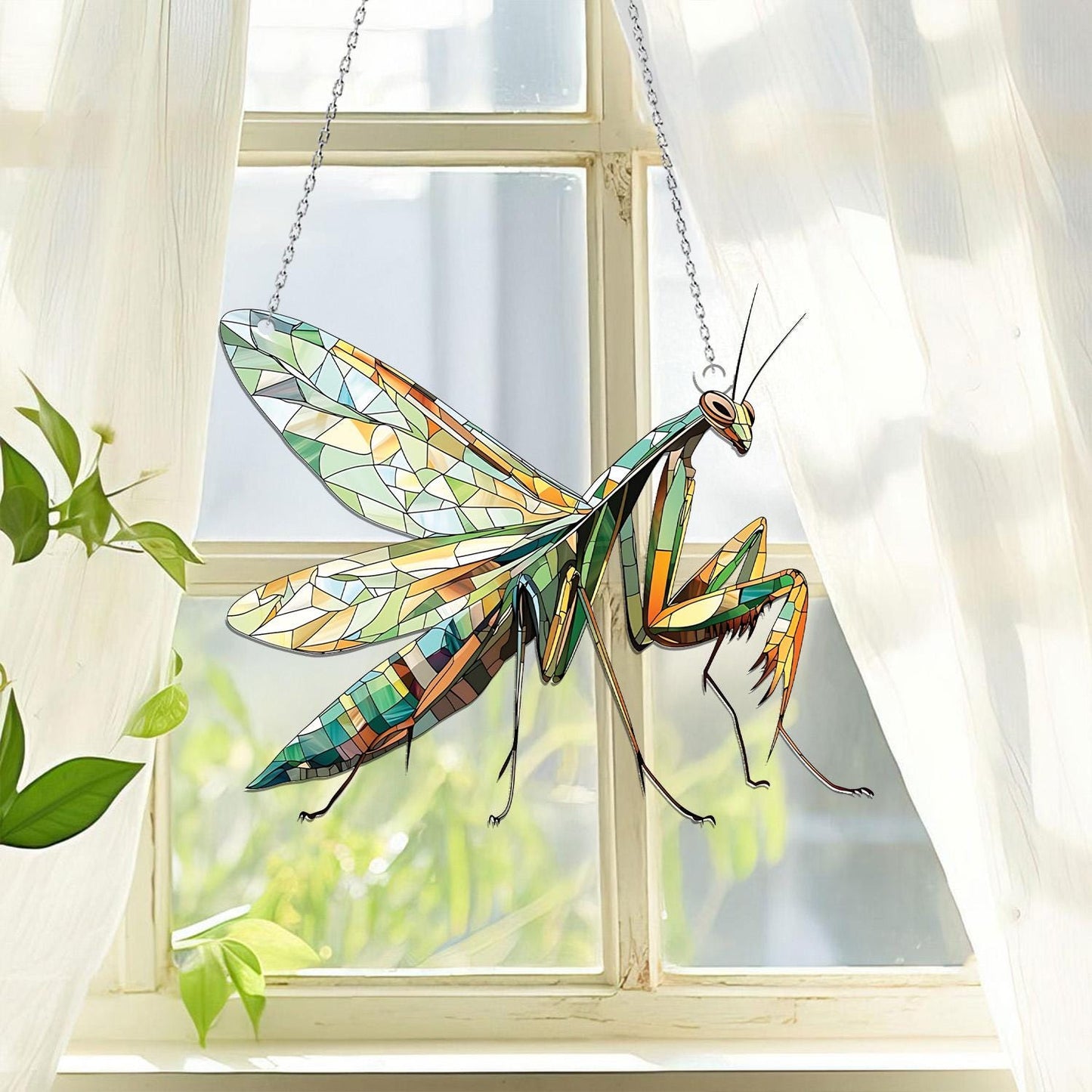 Praying Mantis Acrylic Window Hanging, Mantis Ornament, Mantis Lover Decor, Insect Gift, Yard Decor, Animal Lover Decor, Insect Decor Gift