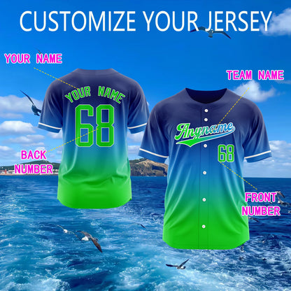 Gradient Custom Baseball Jersey, Personalized Team Name & Number Logo Shirt, Matching Sports Gift for  Adult Kid, Gradient Baseball Uniform