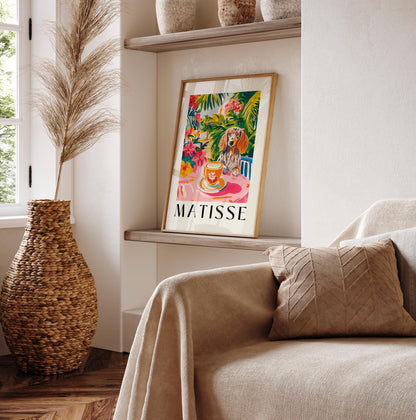 Dachshund Coffee Print: Matisse Style Kitchen Wall Art