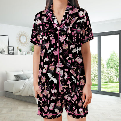 Fantasy Readers Pajamas Set, Fantasy Book Lovers Pajama Sleepwear Short Sleeve Pajamas, Bookish Pajamas, Romance Reader, Enemies to Lovers