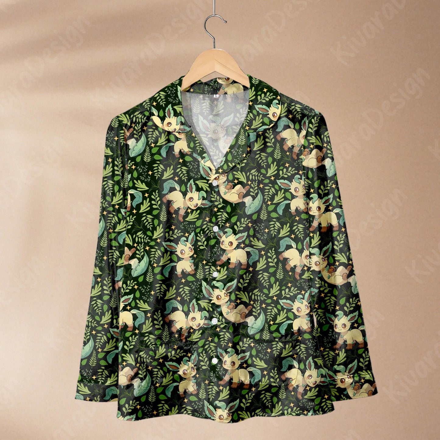 Leaf Forest Family Pajamas Set Matching Cute Pajamas Comfort for Adult Fans