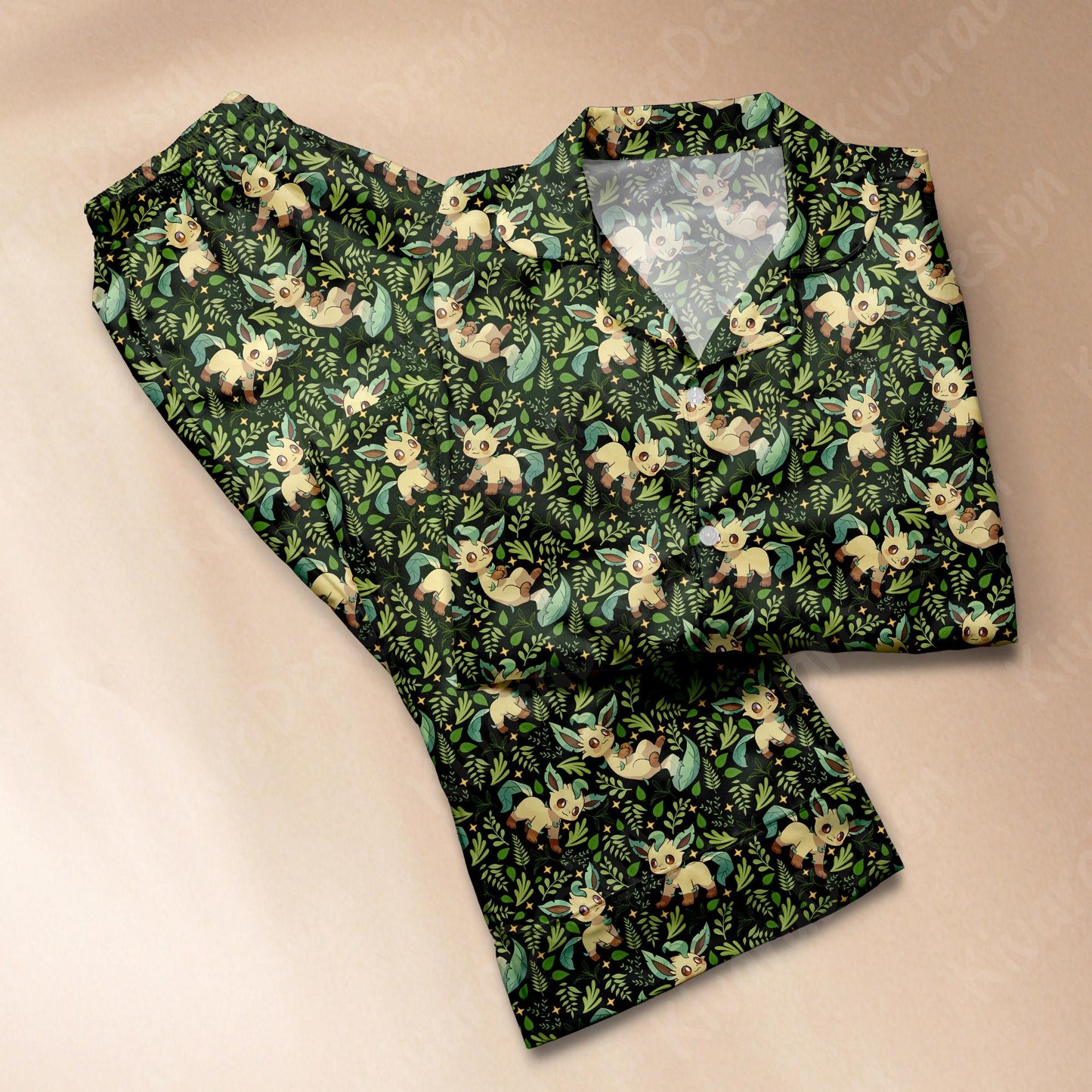 Leaf Forest Family Pajamas Set Matching Cute Pajamas Comfort for Adult Fans