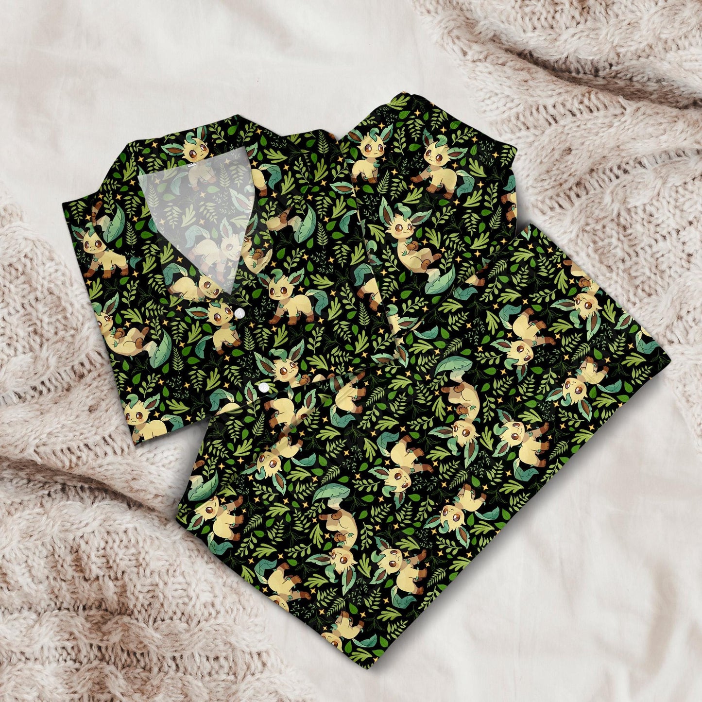 Leaf Forest Family Pajamas Set Matching Cute Pajamas Comfort for Adult Fans