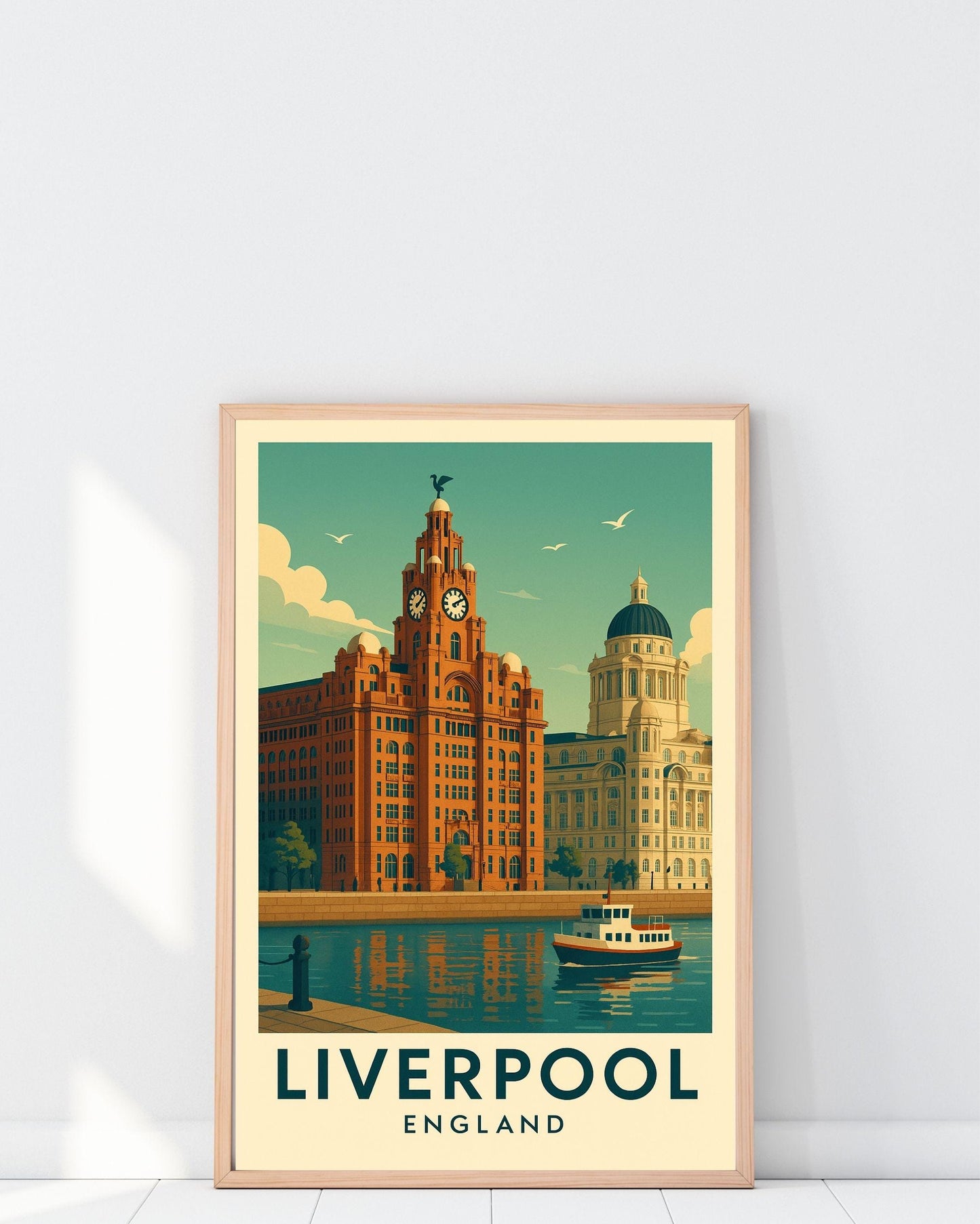 Liverpool Poster Wall Art, Liverpool Travel Print, Britain Wall Art, Wedding & Birthday Gift, Travel Home Decor, UK Modern Cityscape Artwork