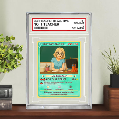 Custom photo Teacher Trading Style Acrylic Block, Back to School Teacher Gift, Teacher Appreciation Card, Personalized Desk Acrylic Plaque