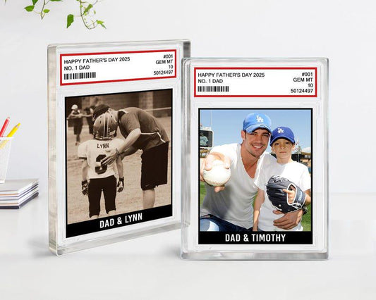 Personalized Father's Day Gift For Dad, Trading Card Style Acrylic Block, Baseball Dad Gift, Custom Photo Acylic Block, Gift For Husband