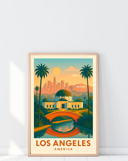 Los Angeles Travel Wall Art, LA Skyline Travel Decor, Birthday & Wedding Gift, Home or Office Poster, California City Map Print, Los Angeles