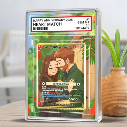 Personalized Pokémo Style Anniversary Gift Acrylic Block, Custom Couple Card From Photo, Cute Romantic Plaque Gift For Wedding, Couple
