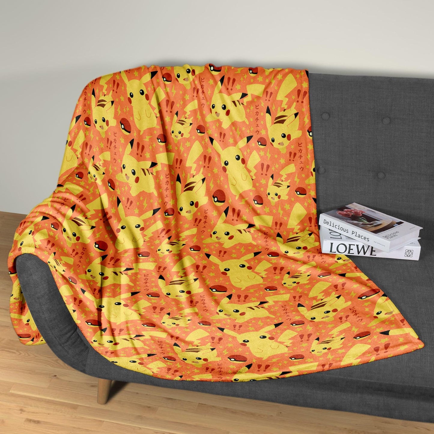 Pikachu Fleece Blanket Home Decor Throw Blanket Bedroom Decor Baby Blanket Yellow Pikachu Blanket Gifts