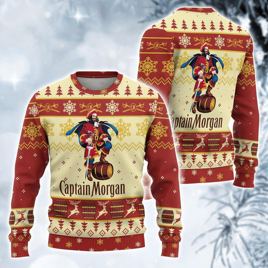 Christmas Captain Morgan Ugly Sweater, Captain Morgan Shirt, Rum Xmas Sweater, Captain Morgan Christmas Sweater, Drinking Lover Gift