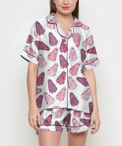 Breast Cancer Gifts, Breast Cancer Shirt, Pajamas Satin Set, Breast Cancer Awareness, Mother's Day Gift, Gift For Women, Pink Ribbon