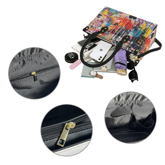 Street Canvas Square Handbag, Graffiti Art Vegan Leather Handbag, Top Handle, High-quality Crossbody Bag, Shoulder bag, Tote Bag,